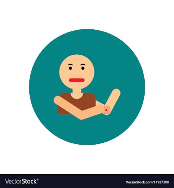 Stylish icon in color circle man joint pain vector image