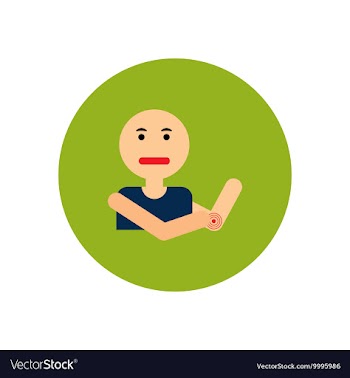 Stylish icon in color circle man joint pain vector image