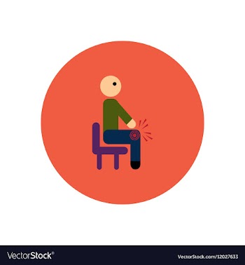 Stylish icon in color circle man knee pain vector image