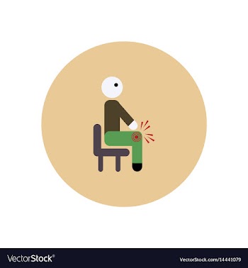Stylish icon in color circle man knee pain vector image