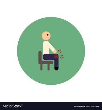 Stylish icon in color circle man knee pain vector image