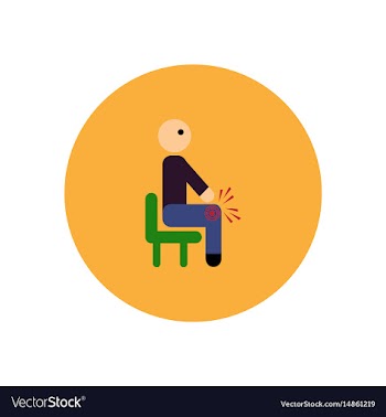 Stylish icon in color circle man knee pain vector image