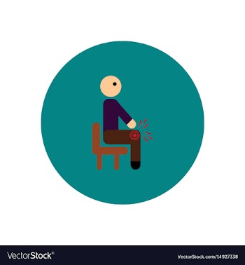Stylish icon in color circle man knee pain vector image
