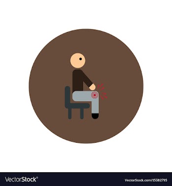 Stylish icon in color circle man knee pain vector image