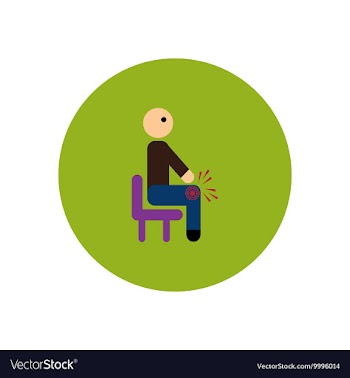 Stylish icon in color circle man knee pain vector image