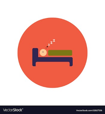 Stylish icon in color circle man sleeps vector image