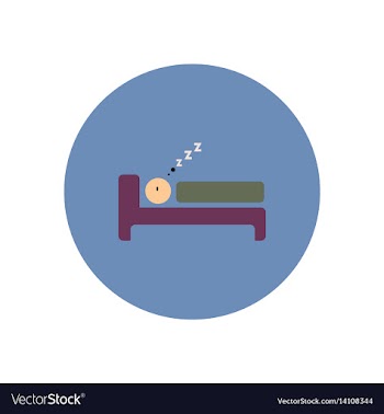 Stylish icon in color circle man sleeps vector image