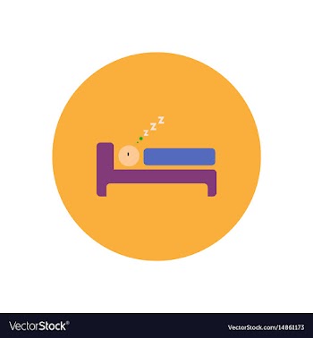 Stylish icon in color circle man sleeps vector image