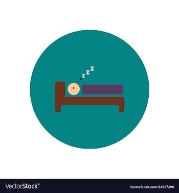 Stylish icon in color circle man sleeps vector image