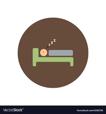 Stylish icon in color circle man sleeps vector image