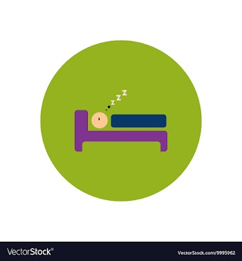 Stylish icon in color circle man sleeps vector image