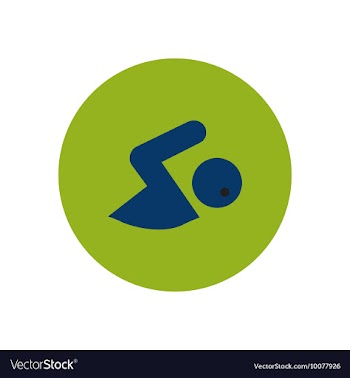Stylish icon in color circle man swimmer vector image