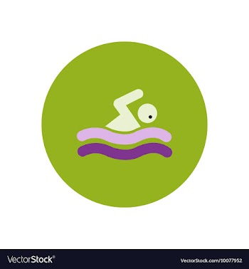 Stylish icon in color circle man swimmer vector image