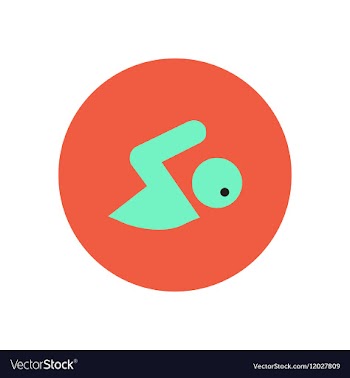 Stylish icon in color circle man swimmer vector image