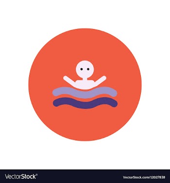 Stylish icon in color circle man swimmer vector image
