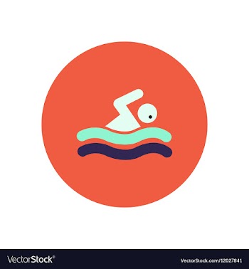 Stylish icon in color circle man swimmer vector image