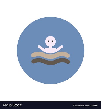 Stylish icon in color circle man swimmer vector image