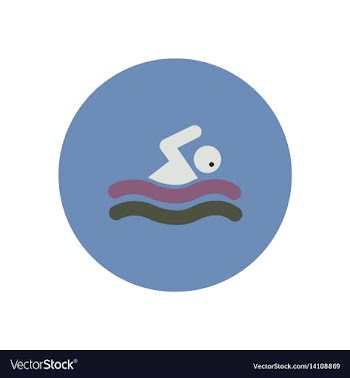 Stylish icon in color circle man swimmer vector image