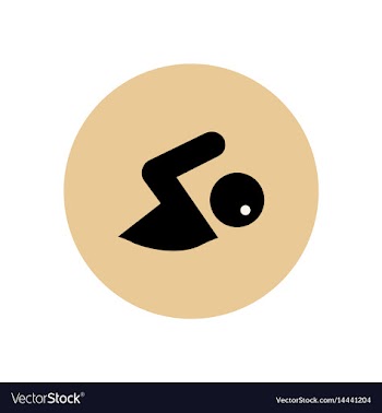 Stylish icon in color circle man swimmer vector image