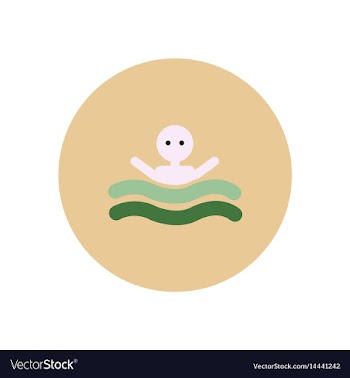 Stylish icon in color circle man swimmer vector image
