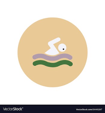 Stylish icon in color circle man swimmer vector image