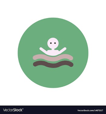 Stylish icon in color circle man swimmer vector image