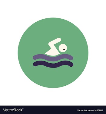 Stylish icon in color circle man swimmer vector image