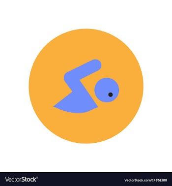 Stylish icon in color circle man swimmer vector image