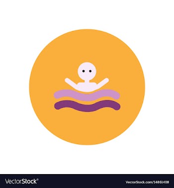 Stylish icon in color circle man swimmer vector image