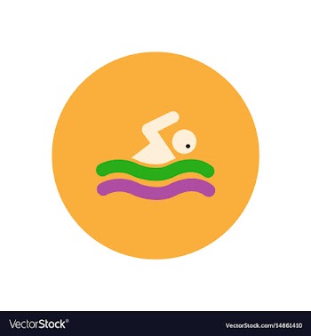 Stylish icon in color circle man swimmer vector image