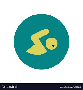 Stylish icon in color circle man swimmer vector image