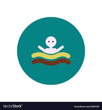 Stylish icon in color circle man swimmer vector image