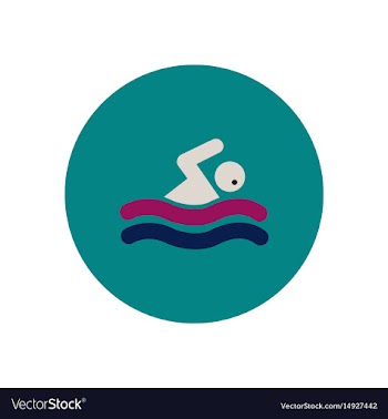 Stylish icon in color circle man swimmer vector image