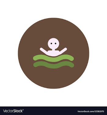 Stylish icon in color circle man swimmer vector image