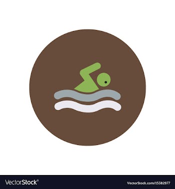 Stylish icon in color circle man swimmer vector image