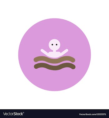 Stylish icon in color circle man swimmer vector image