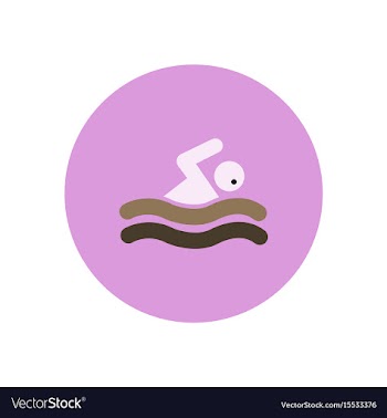 Stylish icon in color circle man swimmer vector image