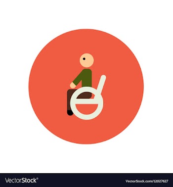 Stylish icon in color circle man wheelchair vector image