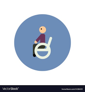 Stylish icon in color circle man wheelchair vector image
