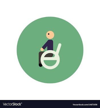 Stylish icon in color circle man wheelchair vector image