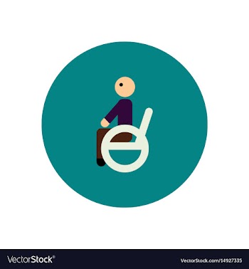 Stylish icon in color circle man wheelchair vector image