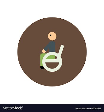 Stylish icon in color circle man wheelchair vector image