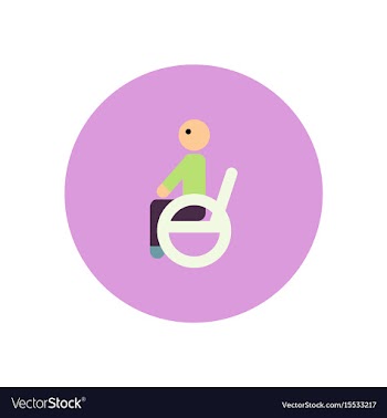Stylish icon in color circle man wheelchair vector image