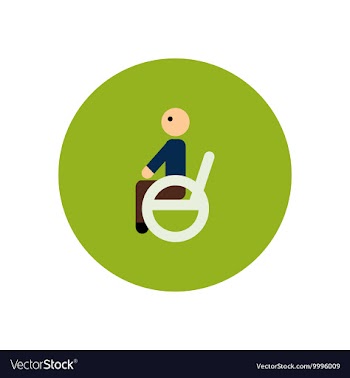 Stylish icon in color circle man wheelchair vector image
