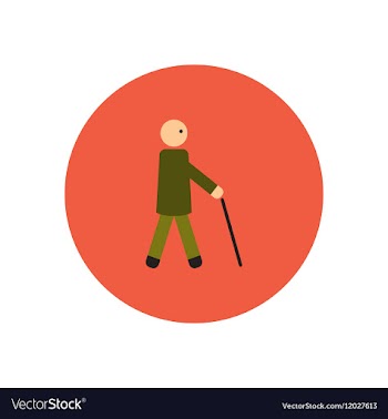 Stylish icon in color circle man with stick vector image