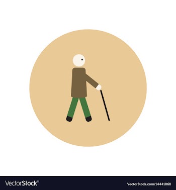 Stylish icon in color circle man with stick vector image