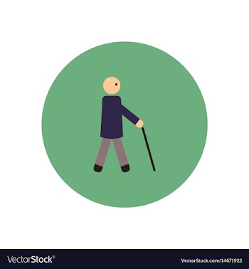 Stylish icon in color circle man with stick vector image