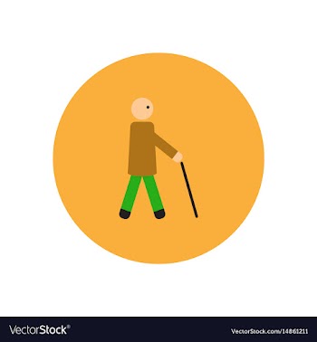 Stylish icon in color circle man with stick vector image