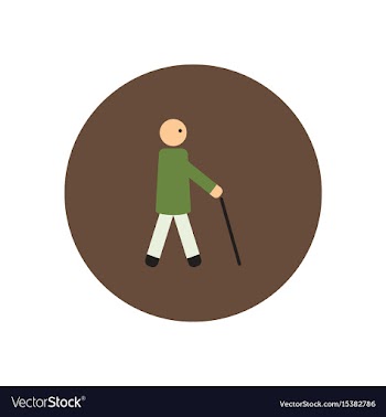 Stylish icon in color circle man with stick vector image