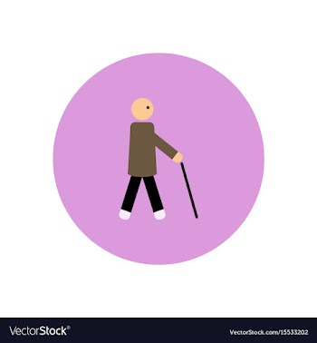 Stylish icon in color circle man with stick vector image